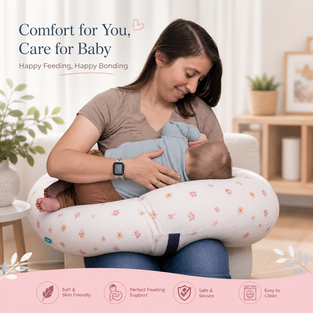 প্রিমিয়াম ফিডিং পিলো (Feeding Pillow)